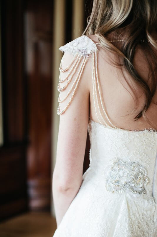 Back detail of Jen's gown.