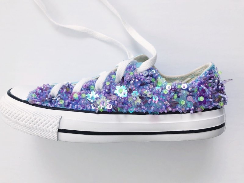 Converse All-Stars embellished with beads and sequins